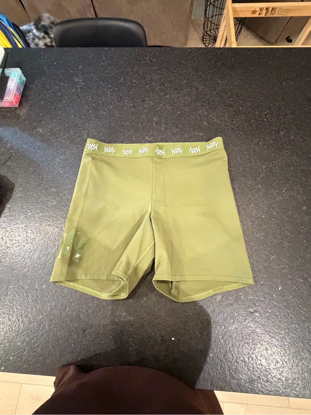 YITTY Olive Active High-Waist Bike Shorts
